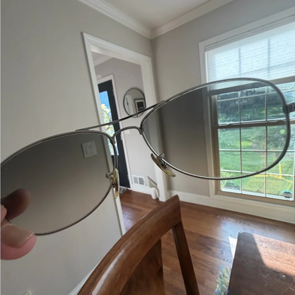 Ray-Ban unisex Silver Aviator Sunglasses with grey Lenses